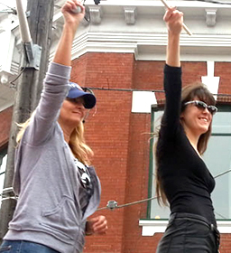 female members protesting