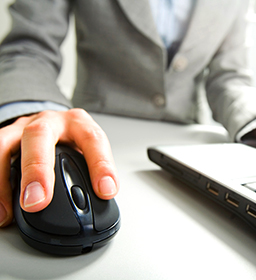 Person working on a laptop